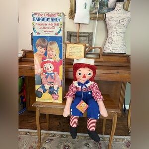 Vintage 1960's 32" The Original Knickerbocker Raggedy Andy with box